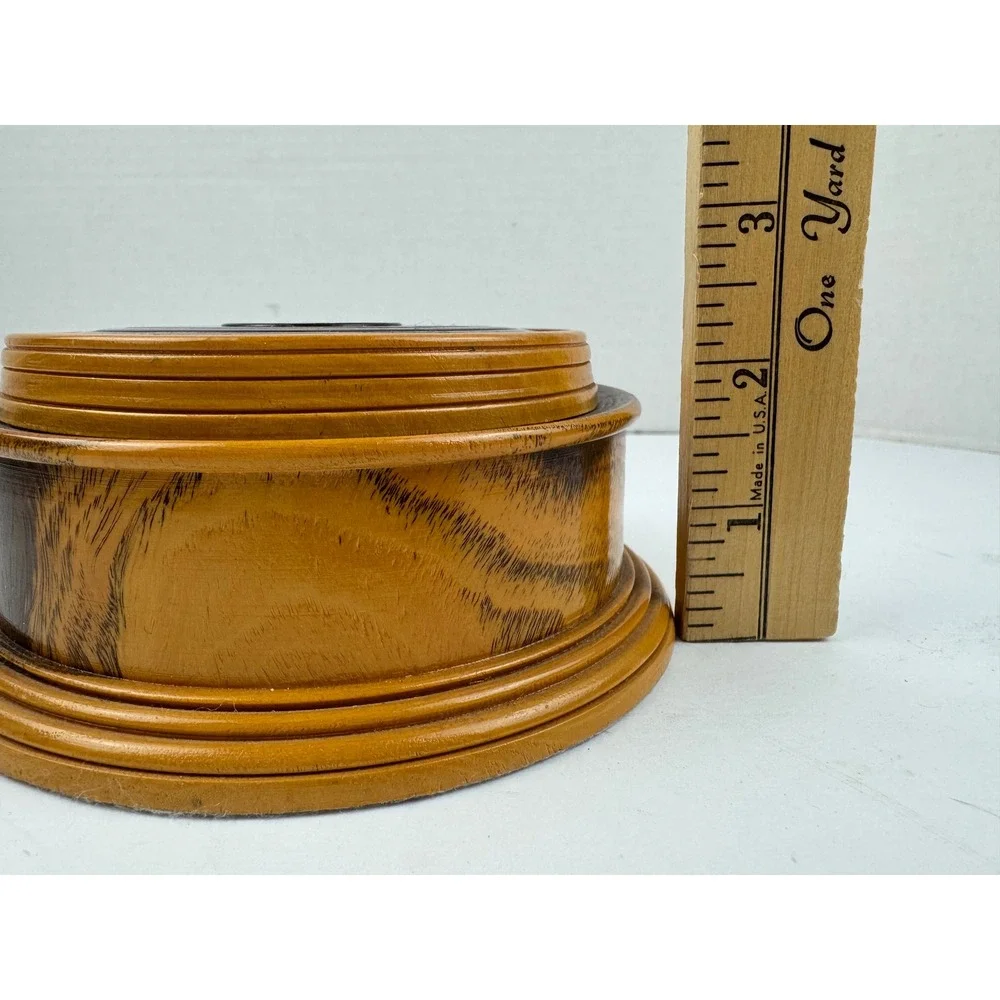Vintage Handcrafted Live Edge Wood Coaster Set with Lidded Storage Box